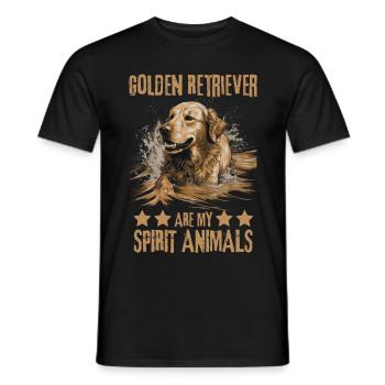 Golden Retriever Lover Water Sports - Men's T-Shirt - black - Front - AI Model Male 178 light (178cm)