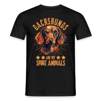 Dackel Liebhaber Geometrie Dackel Kunst - Männer T-Shirt - Schwarz - Vorne - AI Model Male 178 light (178cm)
