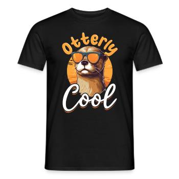 Otter Animal Kids & Adult - Otterly Cool - Männer T-Shirt - Schwarz - Vorne - AI Model Male 178 light (178cm)