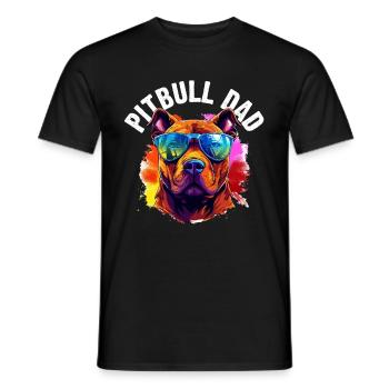 Pitbull Pittie Dog Breed Pet - Pitbull Dad - Men's T-Shirt - black - Front - AI Model Male 178 light (178cm)