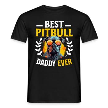 Pitbull Pittie Dog Breed Pet - Meilleur Pitbull Daddy - T-shirt homme - noir - Devant - AI Model Male 178 light (178cm)