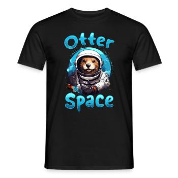 Otter Animal Kids & Adult - Otter Space - Men's T-Shirt - black - Front - AI Model Male 178 light (178cm)