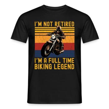 Motorrad retro Pensionär Rentner - Männer T-Shirt - Schwarz - Vorne - AI Model Male 178 light (178cm)