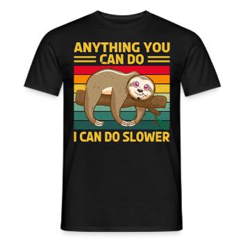 Sloth Sleep Saying - Men's T-Shirt - black - Front - AI Model Male 178 light (178cm)