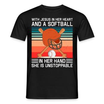 Jésus dans ton cœur Athlètes lanceurs de softball - T-shirt homme - noir - Devant - AI Model Male 178 light (178cm)