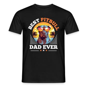Pitbull Pittie Dog Breed Pet Best Pitbull Dad Ever - Men's T-Shirt - black - Front - AI Model Male 178 light (178cm)