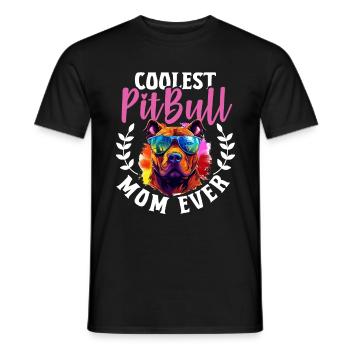 Pittie Dog Breed Pet - Coolest Pitbull Mom Ever - Männer T-Shirt - Schwarz - Vorne - AI Model Male 178 light (178cm)