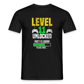 Level 11 unlocked – Party is loading - Männer T-Shirt - Schwarz - Vorne - AI Model Male 178 light (178cm)