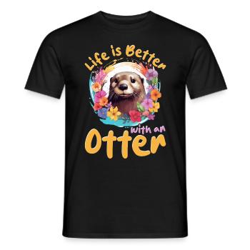 Otter Animal Kids & Adult - Männer T-Shirt - Schwarz - Vorne - AI Model Male 178 light (178cm)