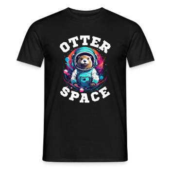 Otter Animal Kids & Adult - Otter Space - Men's T-Shirt - black - Front - AI Model Male 178 light (178cm)