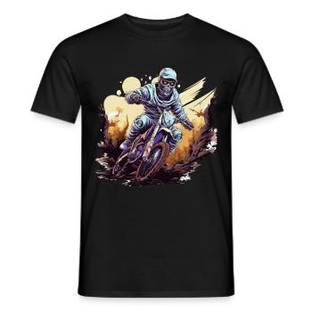 Halloween Mummy Reaper on a Dirtbike Motocross MX - Männer T-Shirt - Schwarz - Vorne - AI Model Male 178 light (178cm)