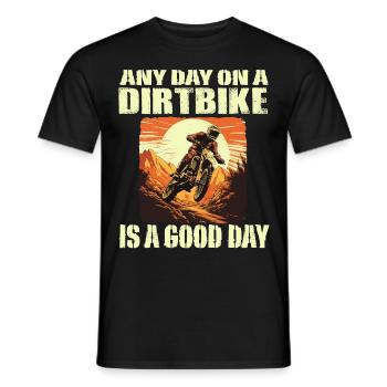 Dirtbike Motocross any day on a Dirtbike - Men's T-Shirt - black - Front - AI Model Male 178 light (178cm)