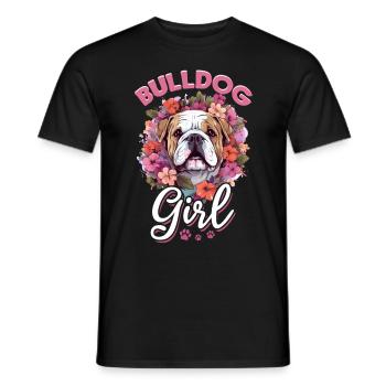 Amateur de bouledogue anglais britannique - Bulldog Girl - T-shirt homme - noir - Devant - AI Model Male 178 light (178cm)