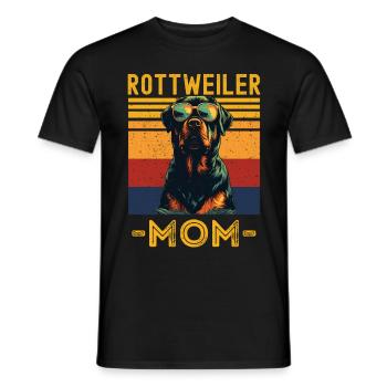 Rottweiler mit sonnenbrille retro - Männer T-Shirt - Schwarz - Vorne - AI Model Male 178 light (178cm)