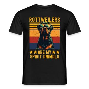 Rottweiler mit sonnenbrille retro - Männer T-Shirt - Schwarz - Vorne - AI Model Male 178 light (178cm)