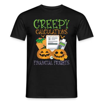 Calculs effrayants Craintes financières Halloween - T-shirt homme - noir - Devant - AI Model Male 178 light (178cm)