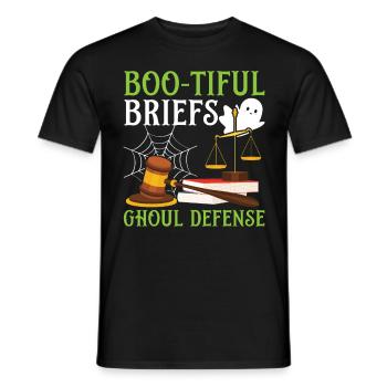 Boo-tiful Briefs Ghoul Defense Lawyer Halloween - Men's T-Shirt - black - Front - AI Model Male 178 light (178cm)