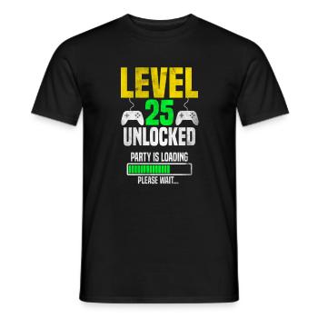 Level 25 unlocked – Party is loading - Men's T-Shirt - black - Front - AI Model Male 178 light (178cm)