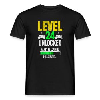 Level 24 unlocked – Party is loading - Men's T-Shirt - black - Front - AI Model Male 178 light (178cm)