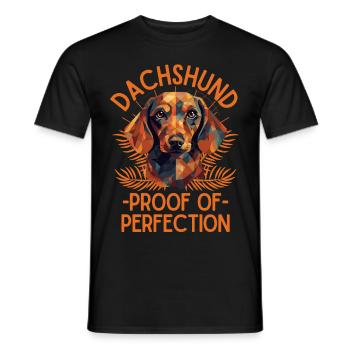 Dackel Liebhaber Dackel Spruch Perfektion Lustig - Männer T-Shirt - Schwarz - Vorne - AI Model Male 178 light (178cm)