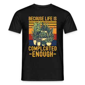 Succulents Funny Saying - Men's T-Shirt - black - Front - AI Model Male 178 light (178cm)