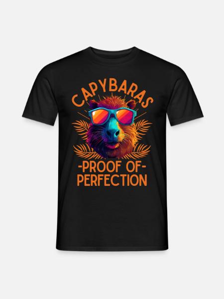 Capybara with sunglasses - Men's T-Shirt - black