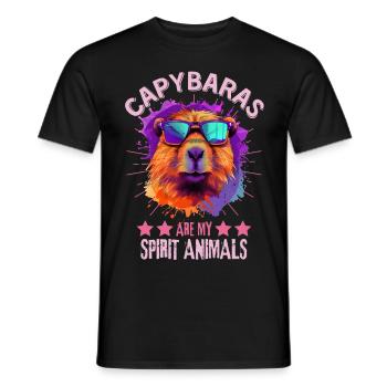 Capybara mit Sonnenbrille - Männer T-Shirt - Schwarz - Vorne - AI Model Male 178 light (178cm)