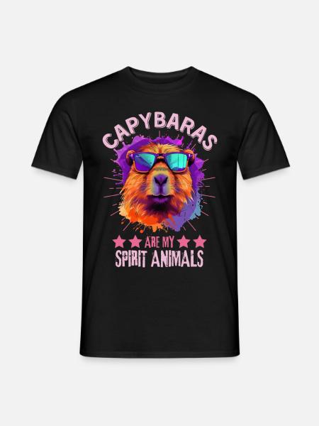 Capybara with sunglasses - Men's T-Shirt - black