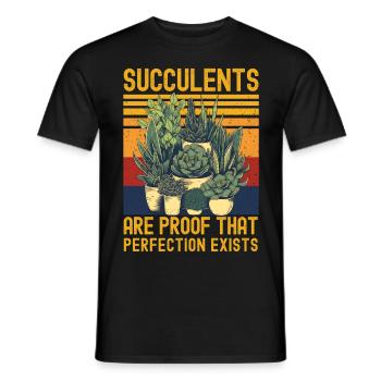 Succulents Funny Saying - Men's T-Shirt - black - Front - AI Model Male 178 light (178cm)