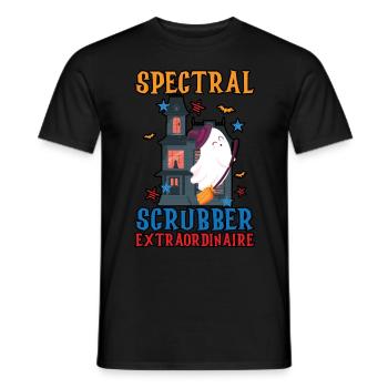 Spectral Scrubber Extraordinaire Caretaker Hello - Men's T-Shirt - black - Front - AI Model Male 178 light (178cm)