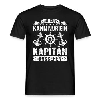 Kapitän Bootsfahrer Motorboot Bootsführerschein - Männer T-Shirt - Schwarz - Vorne - AI Model Male 178 light (178cm)