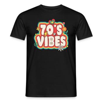 70s Costume 70s Styles 1970s Outfit 70s Disco - Men's T-Shirt - black - Front - AI Model Male 178 light (178cm)