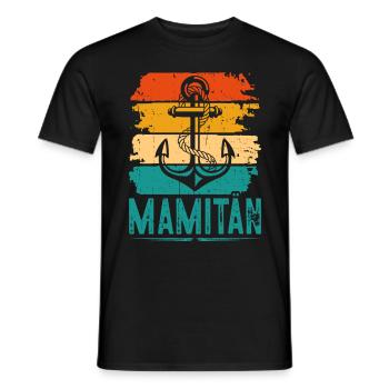 Mamitän Kapitänin Mama Bootsfahrer Motorboot Mum - Männer T-Shirt - Schwarz - Vorne - AI Model Male 178 light (178cm)
