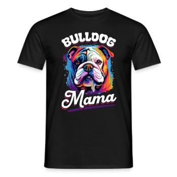 Amateur de bouledogue anglais britannique - Bulldog Mama - T-shirt homme - noir - Devant - AI Model Male 178 light (178cm)