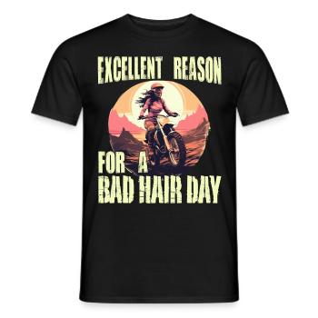 Dirtbike Motocross Woman Girl MX - Men's T-Shirt - black - Front - AI Model Male 178 light (178cm)