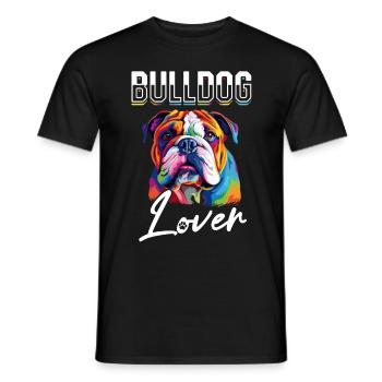British English Bulldog lover - Bulldog lover - Men's T-Shirt - black - Front - AI Model Male 178 light (178cm)