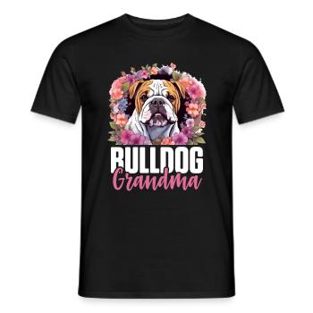 Amateur de bouledogue anglais britannique - Bulldog Grandma - T-shirt homme - noir - Devant - AI Model Male 178 light (178cm)