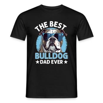 British English Bulldog love Best Bulldog Dad Ever - Men's T-Shirt - black - Front - AI Model Male 178 light (178cm)