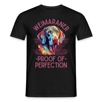 Weimaraner Amateurs d’art coloré de Weimaraner - T-shirt homme - noir - Devant - AI Model Male 178 light (178cm)