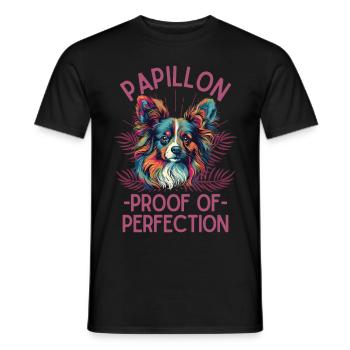 Papillon Dog Lover Colorful Miniature Spaniel - Men's T-Shirt - black - Front - AI Model Male 178 light (178cm)