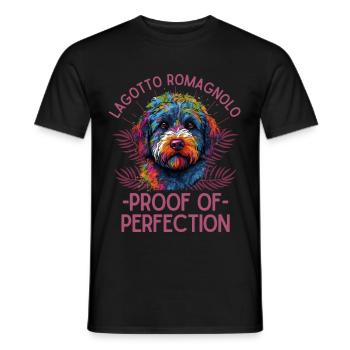 Lagotto Romagnolo coloré - T-shirt homme - noir - Devant - AI Model Male 178 light (178cm)