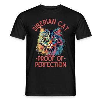 Chat Sibérien Chat Chat Coloré Chat Sibérien - T-shirt homme - noir - Devant - AI Model Male 178 light (178cm)