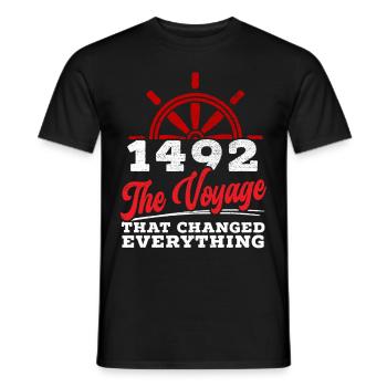 1492: The journey that changed everything - Men's T-Shirt - black - Front - AI Model Male 178 light (178cm)