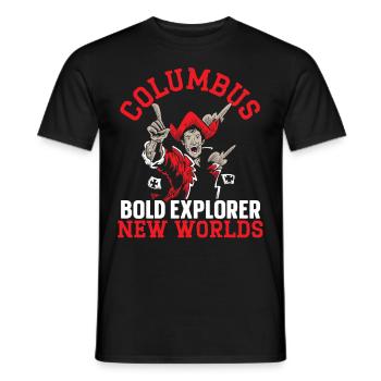 Columbus : découverte audacieuse de nouveaux mondes Columbus-T - T-shirt homme - noir - Devant - AI Model Male 178 light (178cm)