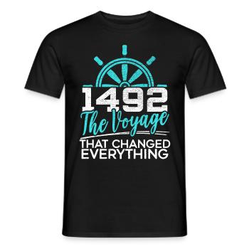 1492: The journey that changed everything - Men's T-Shirt - black - Front - AI Model Male 178 light (178cm)
