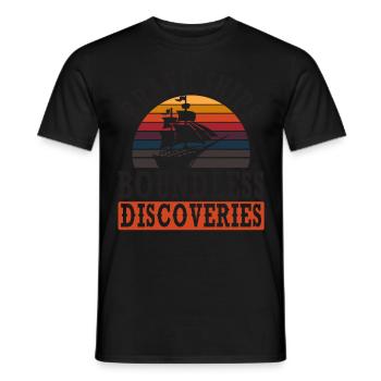 Brave Ships - Limitless Discoveries - Kolumb - Men's T-Shirt - black - Front - AI Model Male 178 light (178cm)
