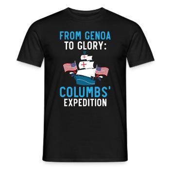 Von Genua zu Ruhm und Ehre: Kolumbus' Entdeckungsr - Männer T-Shirt - Schwarz - Vorne - AI Model Male 178 light (178cm)