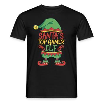 Weihnachtsmann's Top Gamer Elf Controller Gaming W - Männer T-Shirt - Schwarz - Vorne - AI Model Male 178 light (178cm)