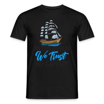 Wir vertrauen auf Kolumbus und erforschen den Kolu - Männer T-Shirt - Schwarz - Vorne - AI Model Male 178 light (178cm)
