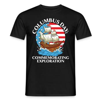Columbus Day: To commemorate the discovery of K - Men's T-Shirt - black - Front - AI Model Male 178 light (178cm)